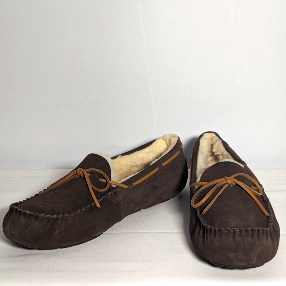 NEW UGG Mens Suede Olsen Moccasin Espresso Sz 16